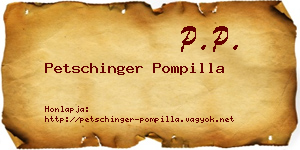 Petschinger Pompilla névjegykártya